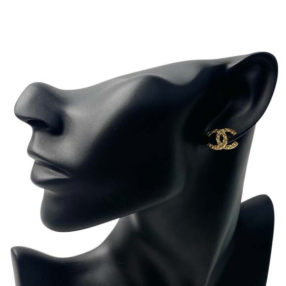 Cc Logo Earrings Metal Gold-Tone #209583C97B - Picture 3 of 8